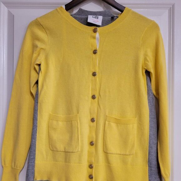 CAbi  Belle Cardigan Yellow Layered Cardigan Size XS/TP - Picture 1 of 8
